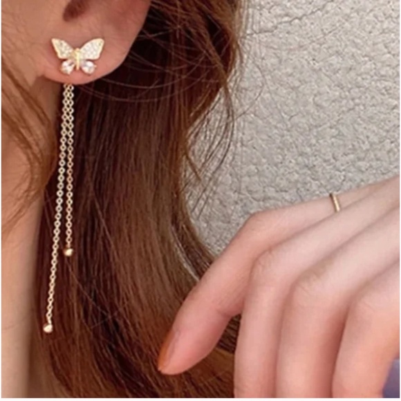 ❤️ FREE Butterfly Drop Tassel Fringe Boho Peasant Hipster Hippie Chic Earrings - Picture 1 of 2